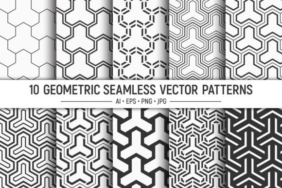 Download 10 Seamless Geometric Vector Patterns - Patterns Collection