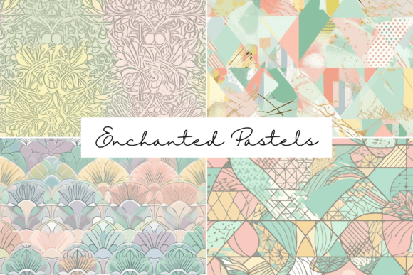 Download Enchanted Pastels Seamless Patterns - Patterns Collection