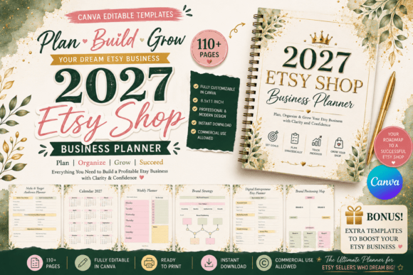 Download 2027 Etsy Shop Business Planner - Etsy Collection