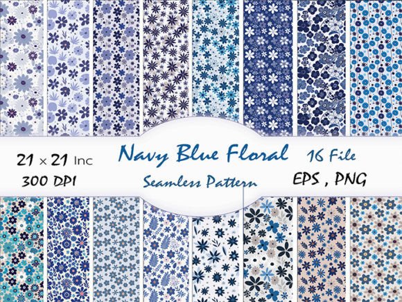 Download Navy Blue Floral Pattern Design Paper - Navy blue Collection