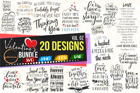 Download Valentine Bundle Vol 02 - Love Quote Art - Valentine bundle Collection