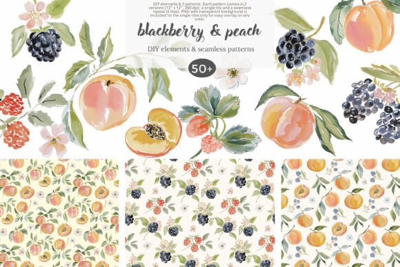 Download Watercolor Fruit Clipart Set &amp; Patterns - Patterns Collection