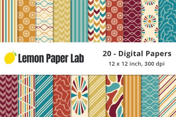 Download Retro Fall Digital Patterns - Patterns Collection