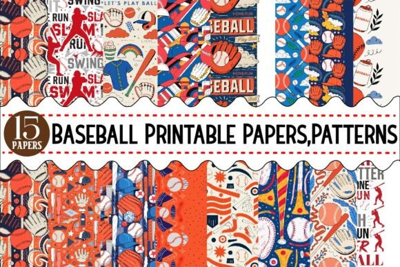 Download Baseball Printable Papers,Patterns - Patterns Collection