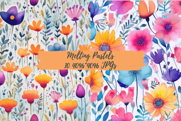 Download Melting Pastels - 10 Seamless Patterns - Patterns Collection