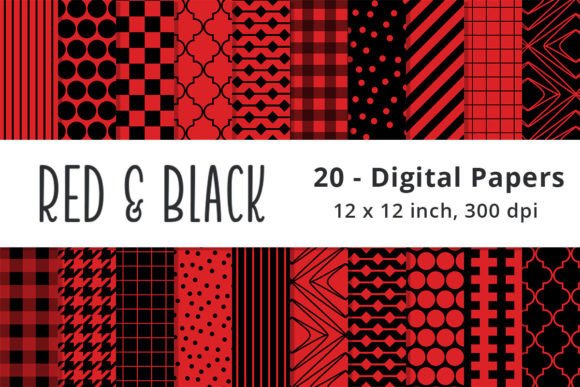 Download Red and Black Digital Scrapbook Papers - Digital scrapbook paper Collection