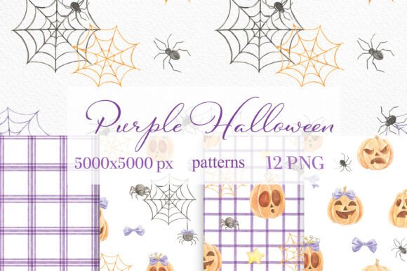 Download Watercolor Purple Halloween Patterns - Patterns Collection