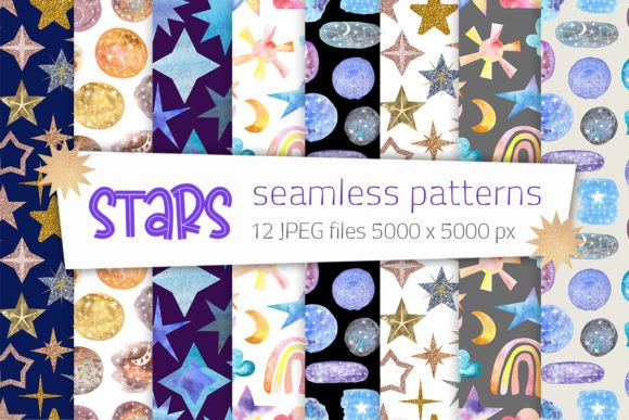 Download Star Seamless Patterns. Celestial Prints - Patterns Collection