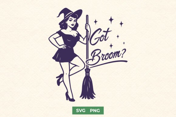 Download Retro Witch Pinup Halloween SVG PNG - Premium Resources