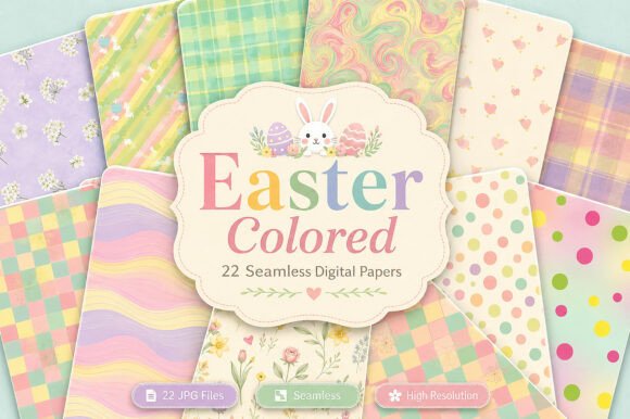 Download Easter Patterns Colored Digital Paper - Patterns Collection