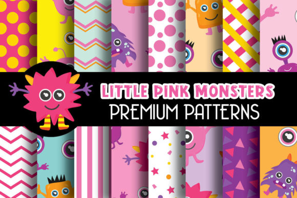 Download Little Monsters Pink Digital Patterns - Patterns Collection