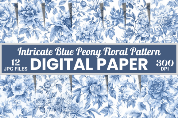 Download French Toile Blue Background Patterns - Patterns Collection