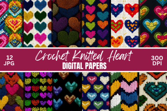 Download Crochet Knitted Hearts Paper Patterns - Patterns Collection