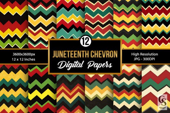 Download Juneteenth Chevron Zigzag Patterns - Patterns Collection