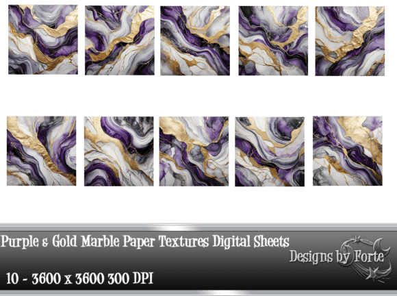 Download Purple &amp; Gold Marble Paper Textures #2 - Texture Collection