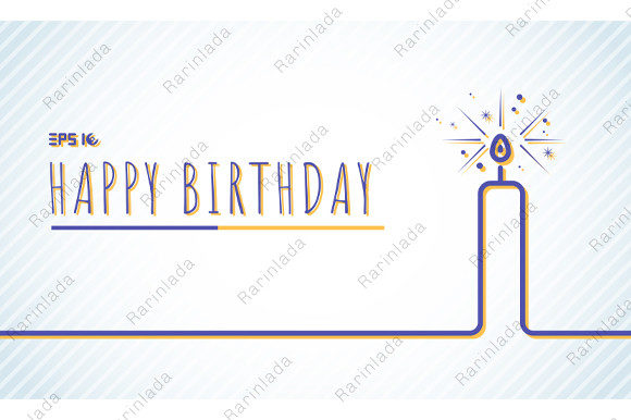 Download Happy Birthday Greeting Card Candle Line - Happy Collection