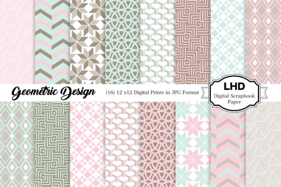 Download Geometric Pastel Digital Paper Patterns - Patterns Collection