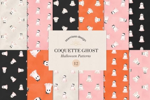 Download Coquette Ghost Cute Halloween Patterns - Patterns Collection