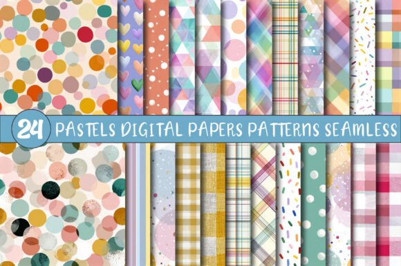 Download Pastels Digital Papers Patterns Seamless - Patterns Collection