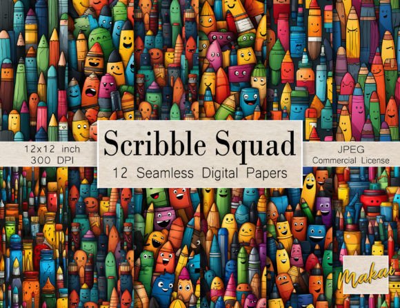 Download Cartoon Crayon Seamless Patterns - Patterns Collection
