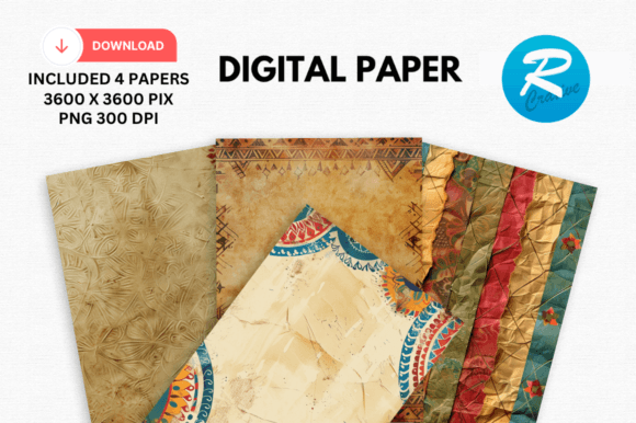 Download Watercolor Ethnic Digital Paper Patterns - Patterns Collection