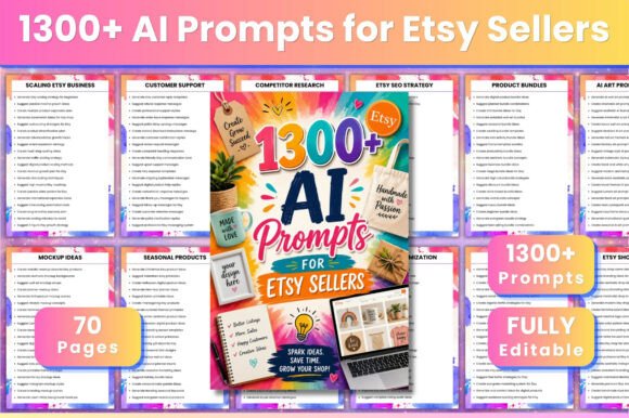 Download 1300+ AI Prompts for Etsy Sellers - Etsy Collection