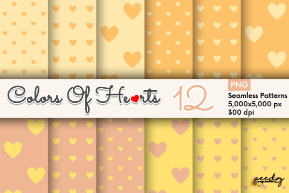 Download Peach Hearts Patterns Set - Patterns Collection