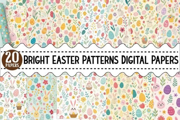 Download Bright Easter Patterns Digital Printable - Patterns Collection