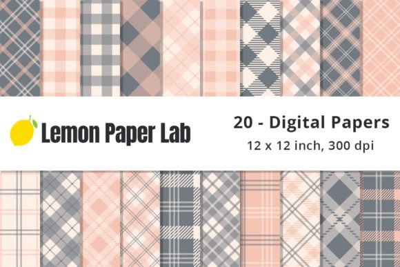Download Coral and Grey Plaid Background Patterns - Patterns Collection