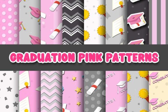 Download Graduation Pink Digital Papers Patterns - Patterns Collection