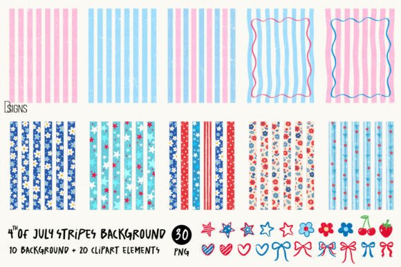 Download 4th of July Stripes Background Bundle - Stripes background Collection