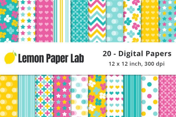 Download Pink, Aqua &amp; Yellow Patterns for Summer - Patterns Collection