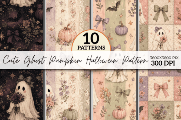 Download Cute Ghost Pumpkin Halloween Patterns - Patterns Collection