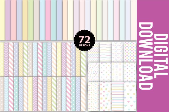 Download 72 Digital Pastels Paper Patterns Bundle - Patterns Collection