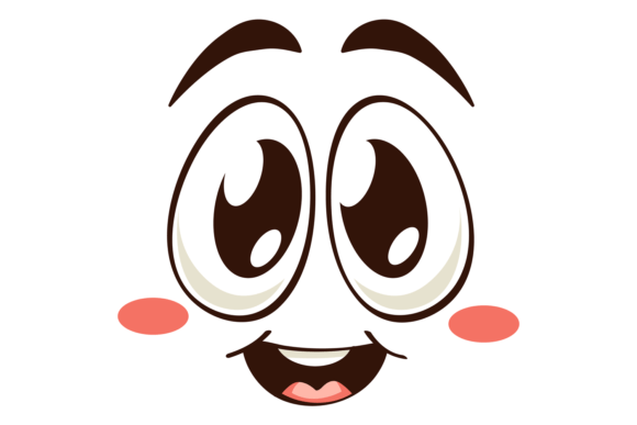 Download Happy Face with Open Mouth. Wide Grin Em - Happy Collection